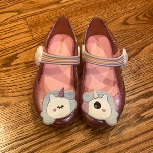 Mini Melissa unicorn shoes excellent condition!